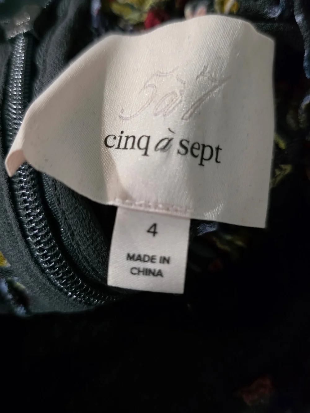 cinq a sept Black Floral Smocked Neck Long Sleeve Dress - Picture 8 of 8